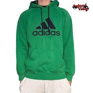 Vintage adidas hoodie green size small